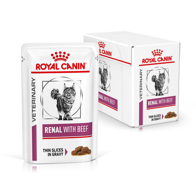 Royal Canin Veterinary Diet Renal Adult Wet Cat Food - Beef