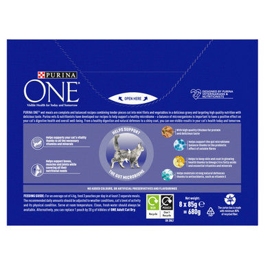 Purina ONE Adult Mini Fillets Wet Cat Food Chicken & Beef w Green Beans