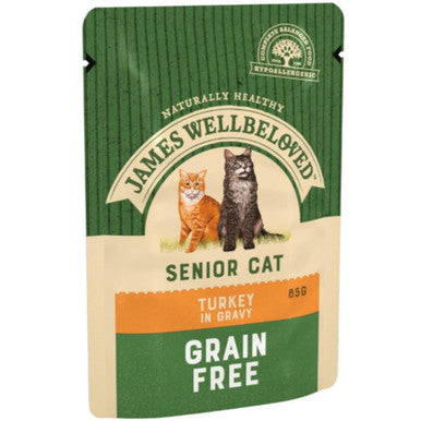 James Wellbeloved Grain Free Senior Cat Wet Food Pouch - Turkey