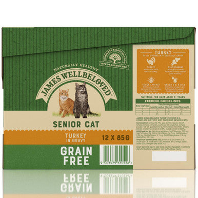 James Wellbeloved Grain Free Senior Cat Wet Food Pouch - Turkey