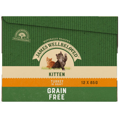 James Wellbeloved Grain Free Kitten Cat Wet Food Pouch - Turkey