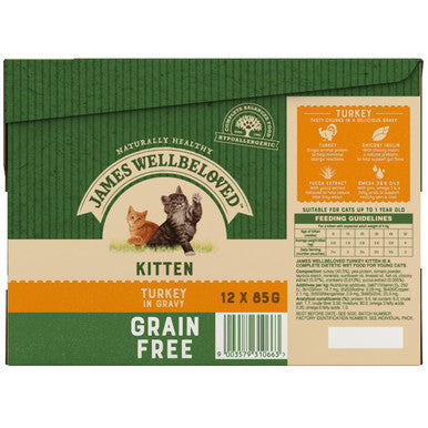 James Wellbeloved Grain Free Kitten Cat Wet Food Pouch - Turkey