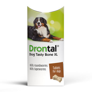 Drontal Tasty Bone XL Wormer Tablets for Large Dogs (Over 20kg) 1 tablet per 35kg