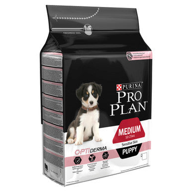 Purina Pro Plan Opti Derma Sensitive Skin Medium Puppy Dry Dog Food - Salmon