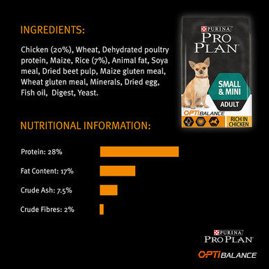 Purina Pro Plan Opti Balance Small & Mini Adult Dry Dog Food - Chicken