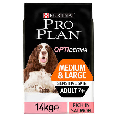 Purina Pro Plan Opti Derma Sensitive Skin Medium/Large Adult 7+ Dry Dog Food - Salmon