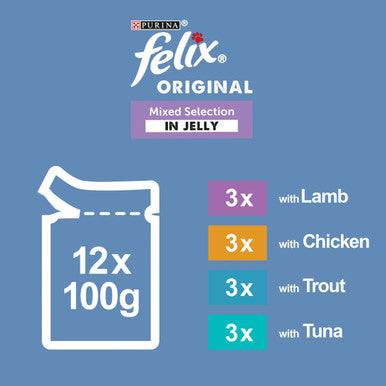 Felix Senior Cat Food Mixed Lamb In Jelly