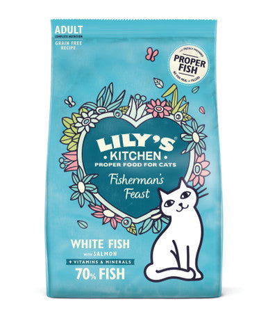 Lily's Kitchen Fishermans Feast Grain-free Adult Dry Cat Food - White Fish & Salmon