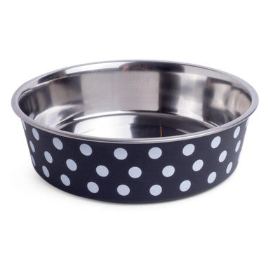 Petface Bella Dog Bowl White with Black Spots