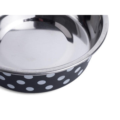 Petface Bella Dog Bowl White with Black Spots