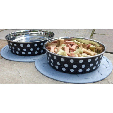 Petface Bella Dog Bowl White with Black Spots