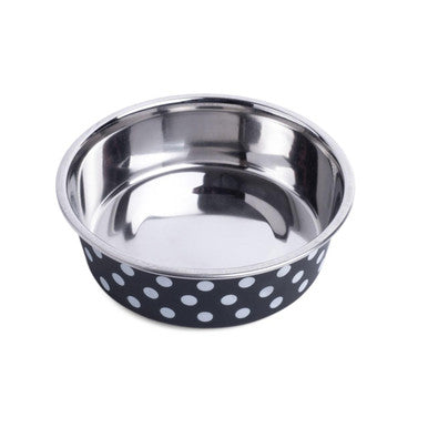 Petface Bella Dog Bowl White with Black Spots