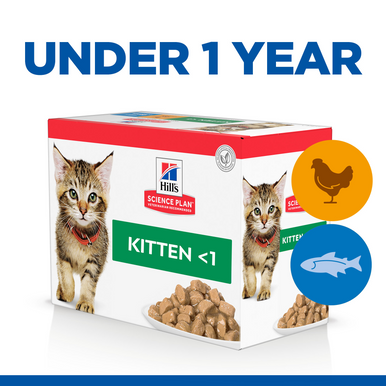 Hill's Science Plan Kitten <1 Wet Cat Food Pouches - Favourite Selection