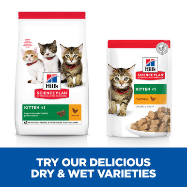 Hill's Science Plan Kitten <1 Wet Cat Food Pouches - Favourite Selection