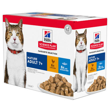 Hill's Science Plan Mature Adult 7+ Wet Cat Food Pouches - Favourite Selection