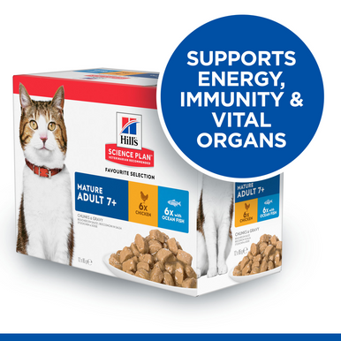 Hill's Science Plan Mature Adult 7+ Wet Cat Food Pouches - Favourite Selection