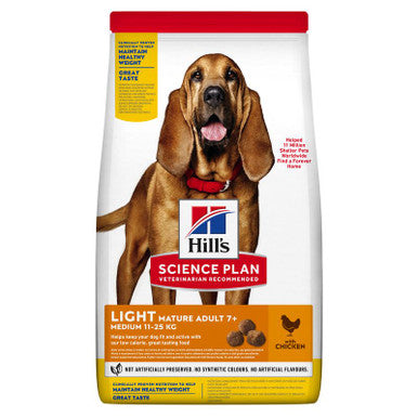 Hill's Science Plan Light Medium Mature Adult 7+ Dry Dog Food - Chicken