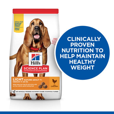 Hill's Science Plan Light Medium Mature Adult 7+ Dry Dog Food - Chicken