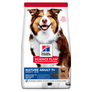 Hill's Science Plan Medium Mature Adult7+ Dry Dog Food - Lamb & Rice