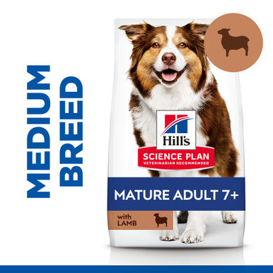 Hill's Science Plan Medium Mature Adult7+ Dry Dog Food - Lamb & Rice