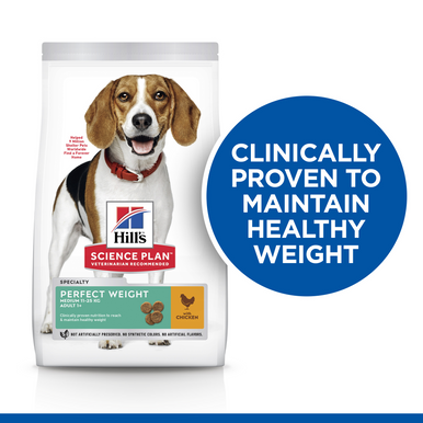 Hill's Science Plan Perfect Weight Medium Adult 1+ Dry Dog Food - Chicken