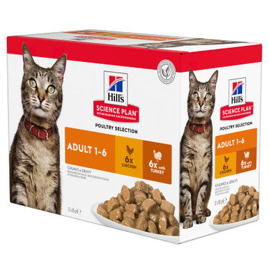 Hill's Science Plan Feline Adult 1-6 Wet Food - Poultry Selection