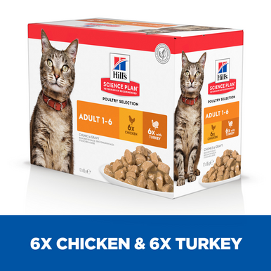 Hill's Science Plan Feline Adult 1-6 Wet Food - Poultry Selection