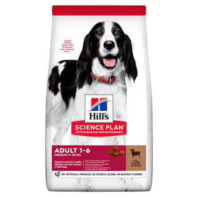 Hill's Science Plan Medium Adult 1-6 Dry Dog Food - Lamb & Rice