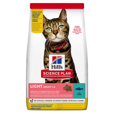 Hill's Science Plan Light Adult 1-6 Dry Cat Food - Tuna