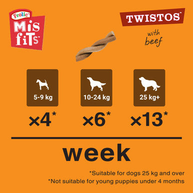 Misfits Twistos Dog Treats - Beef