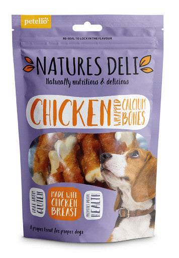 Natures Deli Wrapped Calcium Bone Adult Dog Treats - Chicken