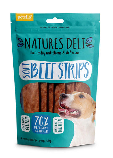 Natures Deli Strips Adult Dog Treats - Soft Beef