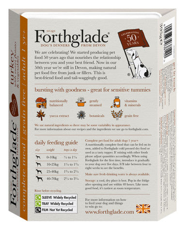 Forthglade Complete Grain Free Adult Wet Dog Food - Turkey with Sweet Potato & Vegetables