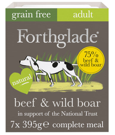 Forthglade Gourmet Grain Free Adult Wet Dog Food - Beef & Wild Boar with Root Vegetables & Apple