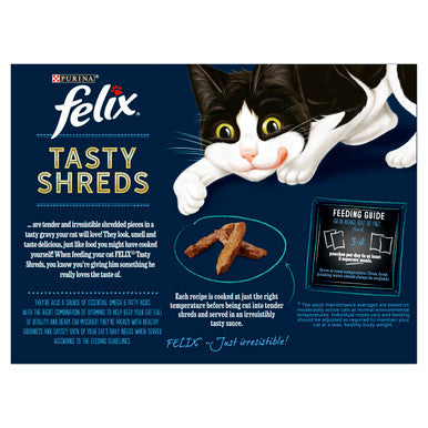 Felix Tasty Shreds Adult Wet Cat Food - Fish Selection in Gravy