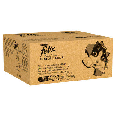 Felix Doubly Delicious Meat Cat Food 120 x 100g