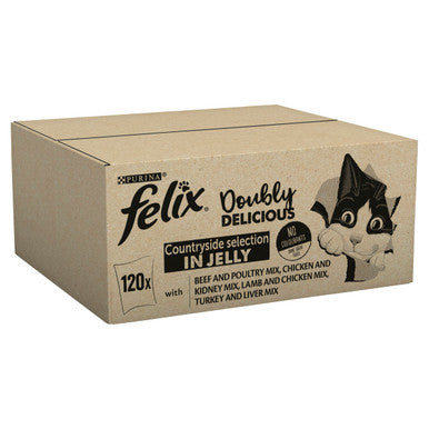 Felix Doubly Delicious Meat Cat Food 120 x 100g