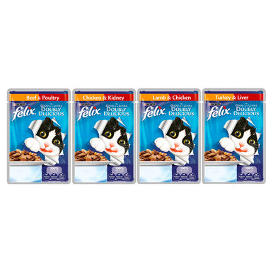 Felix Doubly Delicious Meat Cat Food 120 x 100g