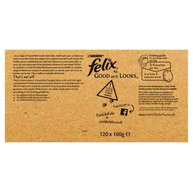 Felix Doubly Delicious Meat Cat Food 120 x 100g