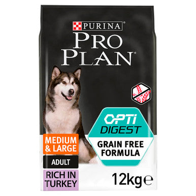 Purina Pro Plan Sensitive Digestion Grain Free Medium/Large Adult Dry Dog Food - Turkey & Rice