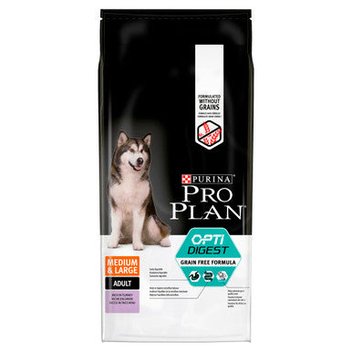 Purina Pro Plan Sensitive Digestion Grain Free Medium/Large Adult Dry Dog Food - Turkey & Rice