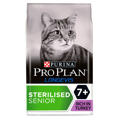 Purina Pro Plan Longevis Sterilised 7+Senior Dry Cat Food - Turkey