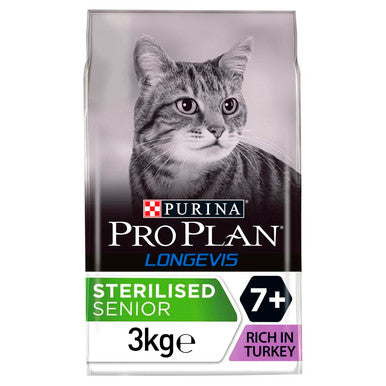 Purina Pro Plan Longevis Sterilised 7+Senior Dry Cat Food - Turkey