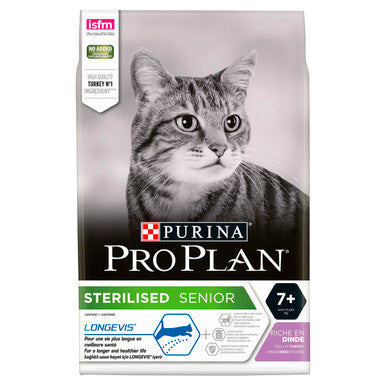 Purina Pro Plan Longevis Sterilised 7+Senior Dry Cat Food - Turkey