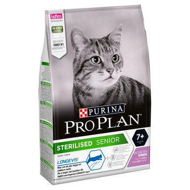 Purina Pro Plan Longevis Sterilised 7+Senior Dry Cat Food - Turkey