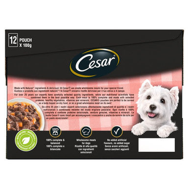 Cesar Mixed Deliciously Fresh Adult Wet Dog Food Pouches - Selection in Sauce