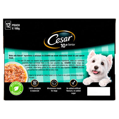 Cesar Senior 10+ Wet Dog Food Pouches - Mixed Selection in Sauce