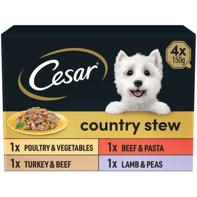 Cesar Country Stew Adult Wet Dog Food 4 x 150g Mixed Selection