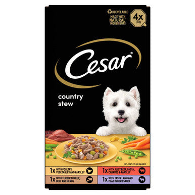 Cesar Country Stew Adult Wet Dog Food 4 x 150g Mixed Selection