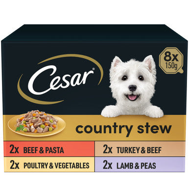 Cesar Country Stew Adult Wet Dog Food 8 x 150g  Mixed Selection